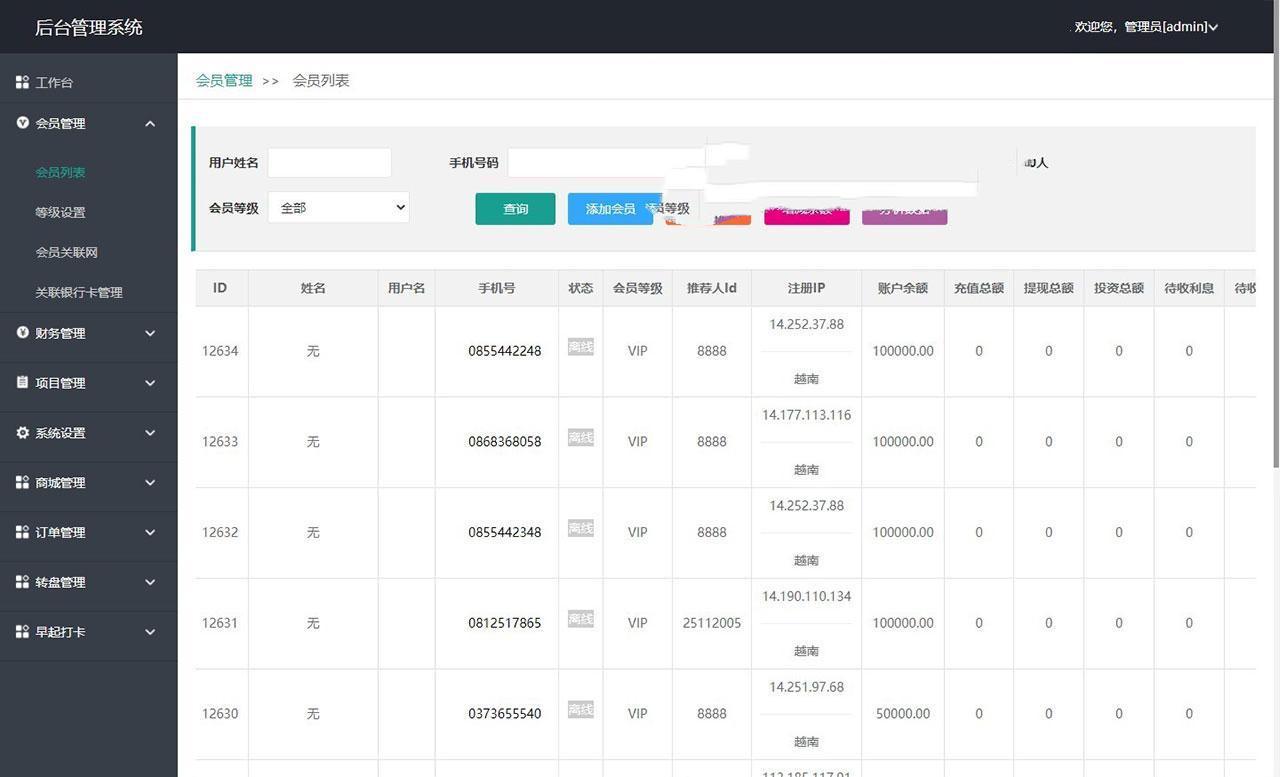 thinkphp二开越南语投资理财金融理财众筹程序源码